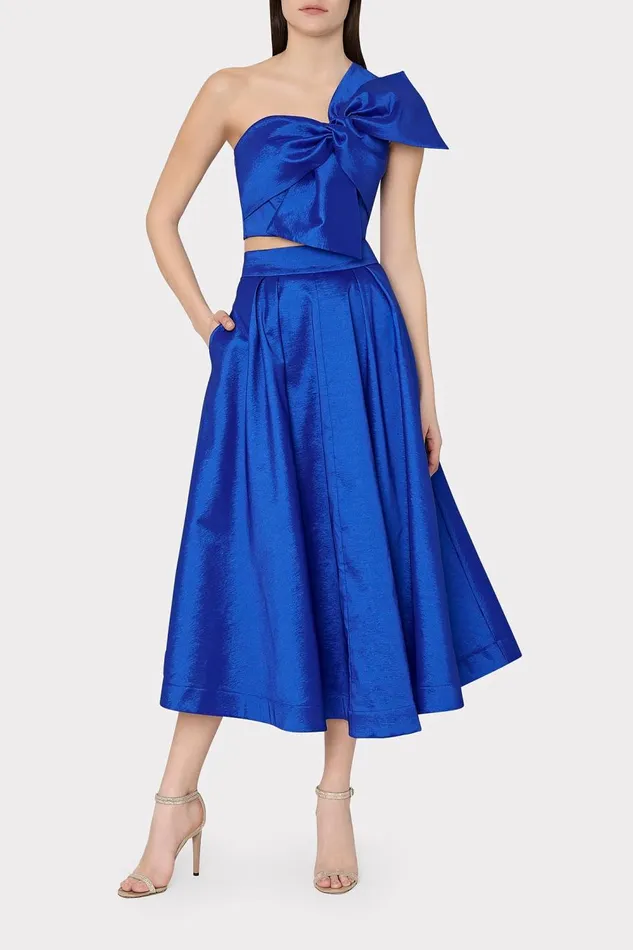 Women Matching Sets Milly Juliet Taffeta Midi Skirt Blue