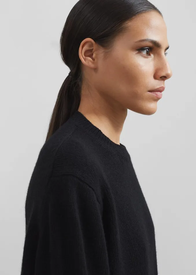 Women Maxime Knit Sweater Dress 8211 Black The Frankie Shop Knitwear