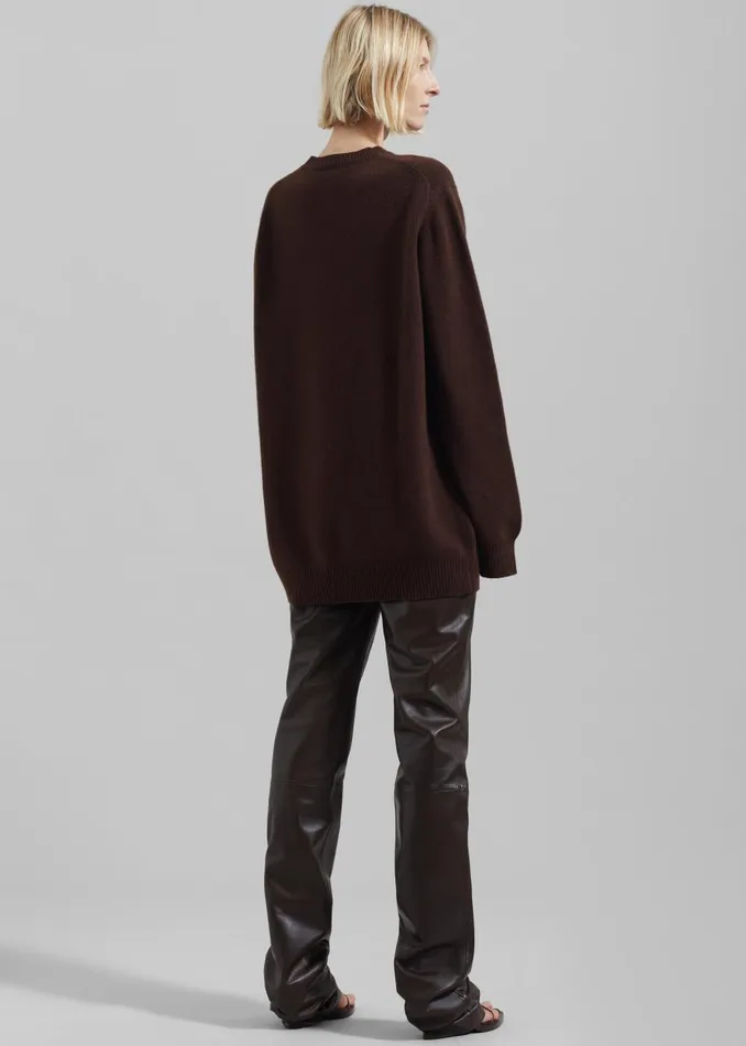 Women Maxime Knit Sweater Dress 8211 Brown The Frankie Shop Knitwear