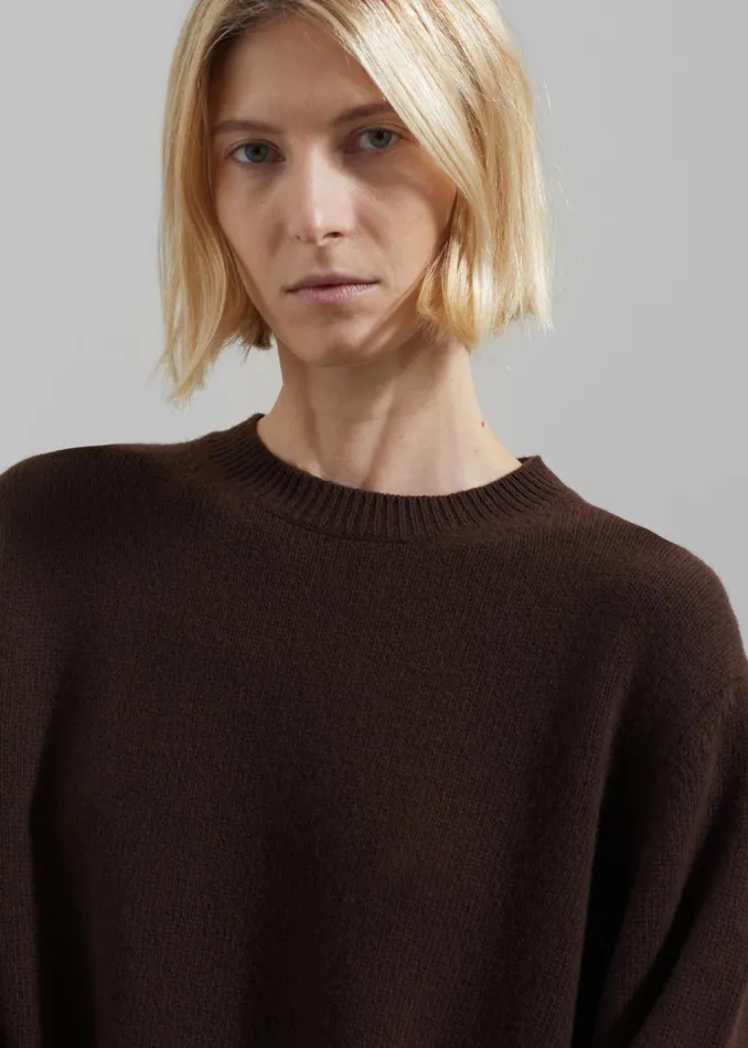 Women Maxime Knit Sweater Dress 8211 Brown The Frankie Shop Knitwear