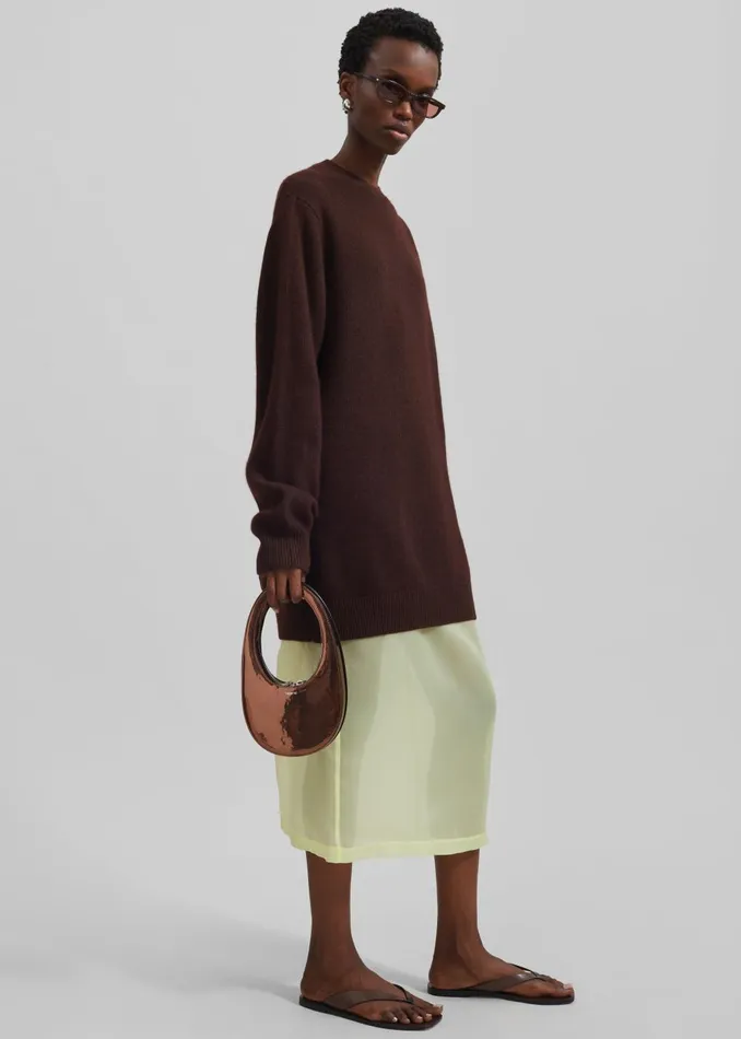 Women Maxime Knit Sweater Dress 8211 Brown The Frankie Shop Knitwear