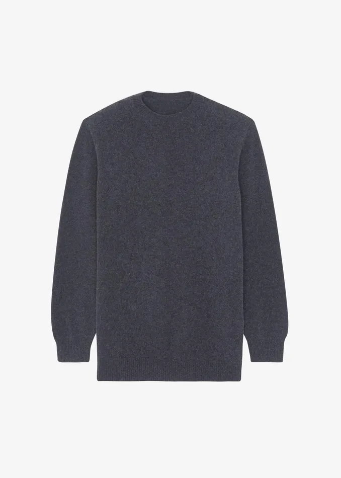 Women Maxime Knit Sweater Dress 8211 Dark Grey Melange The Frankie Shop Knitwear