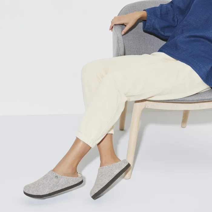 WomenMen Birkenstock Clogs Zermatt Shearling Light Gray