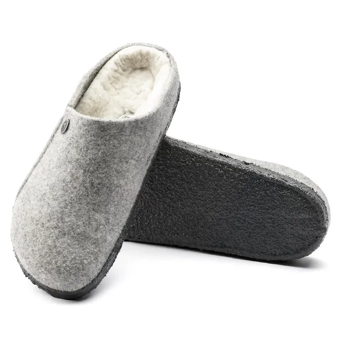 WomenMen Birkenstock Clogs Zermatt Shearling Light Gray