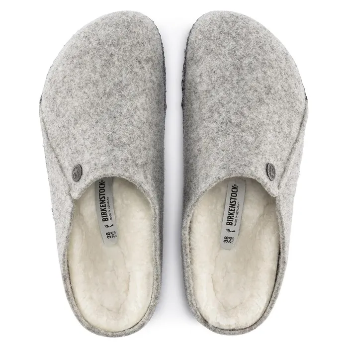 WomenMen Birkenstock Clogs Zermatt Shearling Light Gray