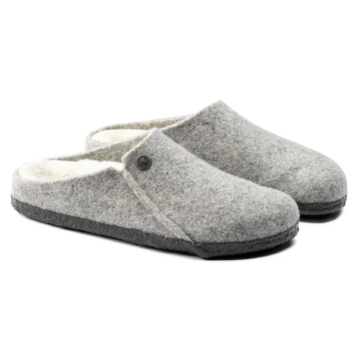 WomenMen Birkenstock Clogs Zermatt Shearling Light Gray
