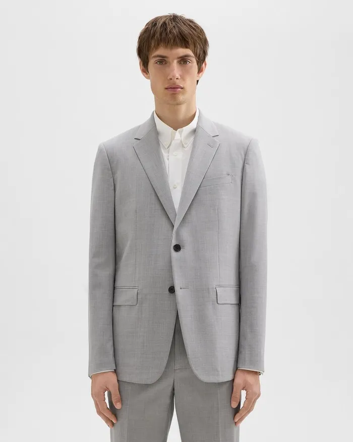 WomenMen Blazers Jackets Theory Chambers Blazer In Stretch Wool Vapor Melange