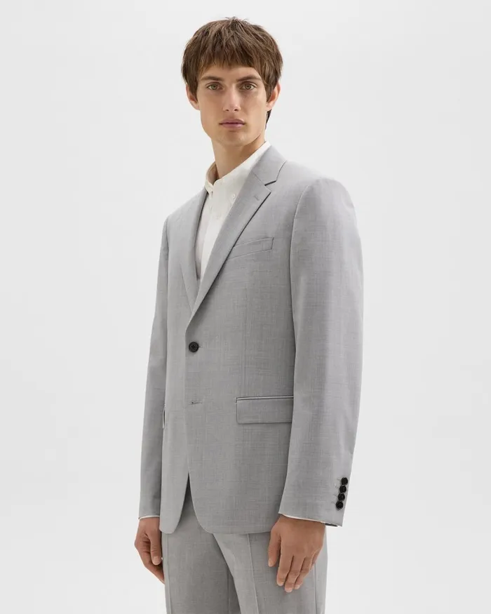 WomenMen Blazers Jackets Theory Chambers Blazer In Stretch Wool Vapor Melange