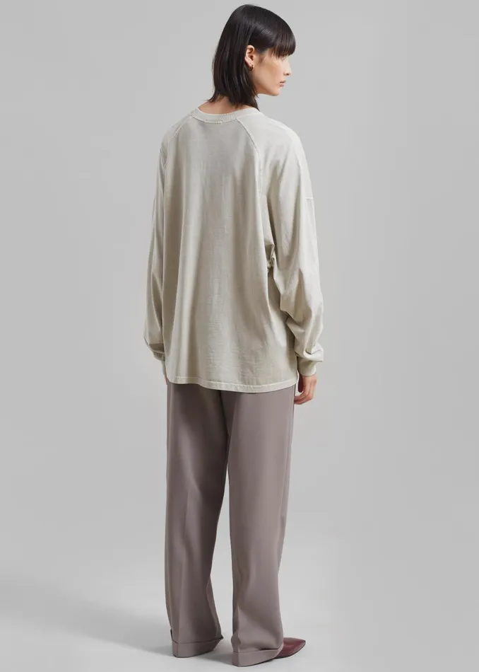 WomenMen Collins Long Sleeve Tee 8211 Beige The Frankie Shop Tops