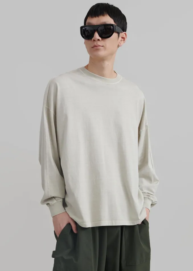 WomenMen Collins Long Sleeve Tee 8211 Beige The Frankie Shop Tops