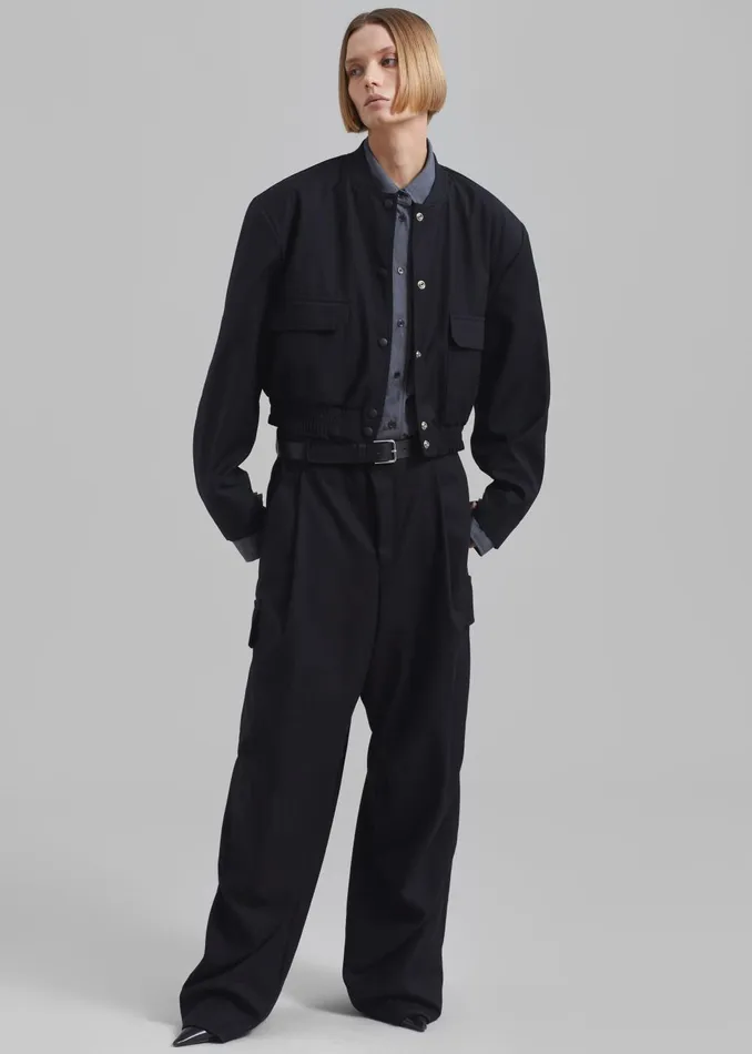 WomenMen Flint Cargo Pants 8211 Black The Frankie Shop Bottoms