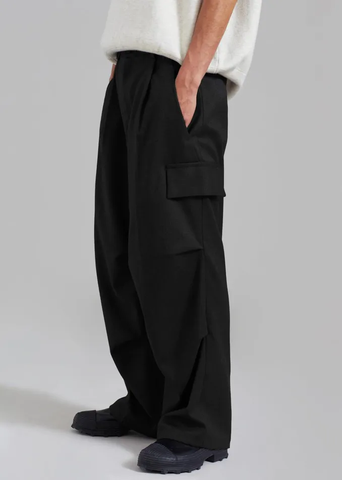 WomenMen Flint Cargo Pants 8211 Black The Frankie Shop Bottoms