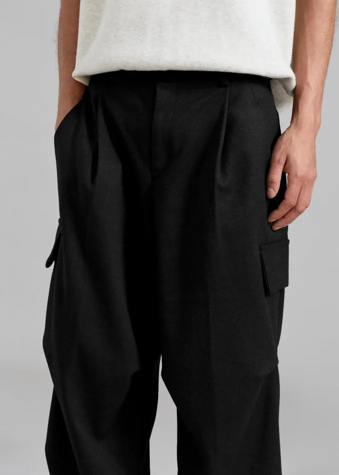 WomenMen Flint Cargo Pants 8211 Black The Frankie Shop Bottoms