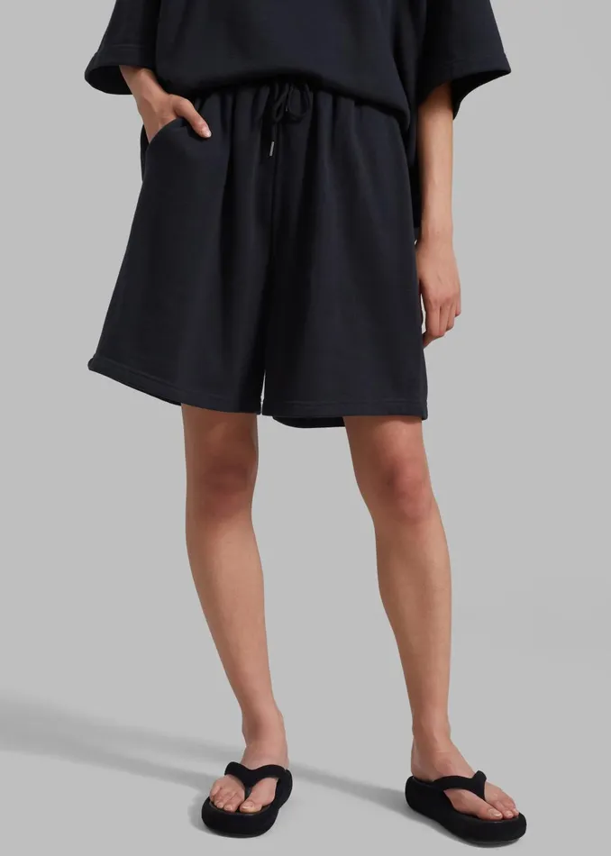 WomenMen Newton Sweatshorts 8211 Black The Frankie Shop Loungewear