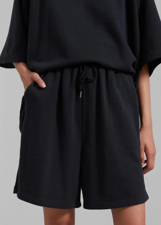 WomenMen Newton Sweatshorts 8211 Black The Frankie Shop Loungewear