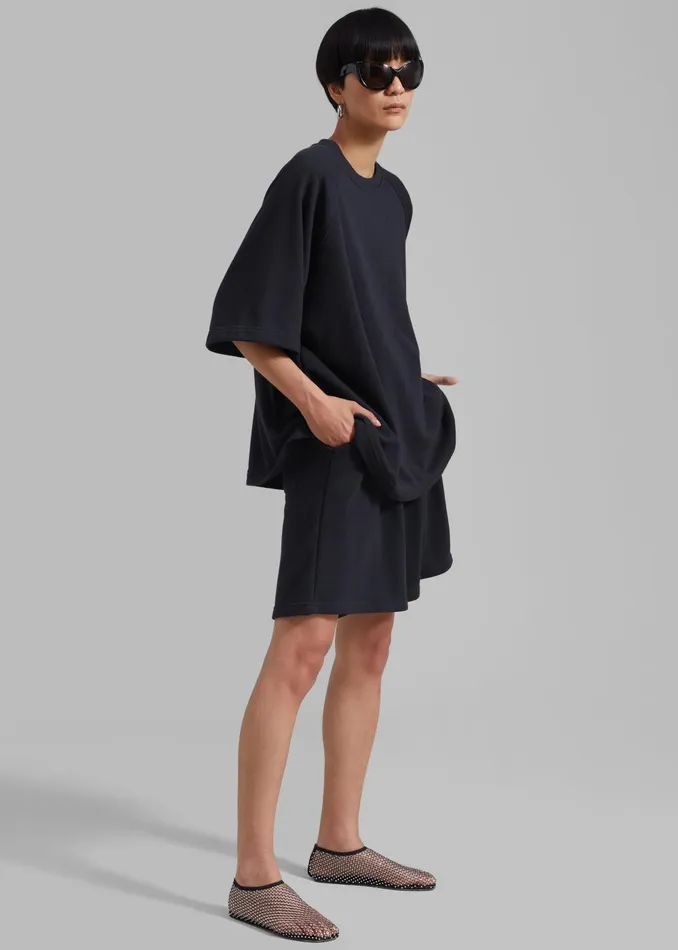 WomenMen Newton Sweatshorts 8211 Black The Frankie Shop Loungewear