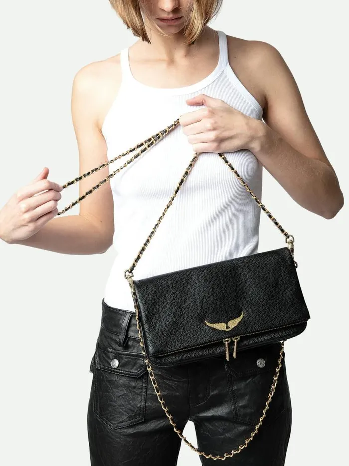 WomenMen Zadig and Voltaire Clutches Rock Clutch Noir Gold