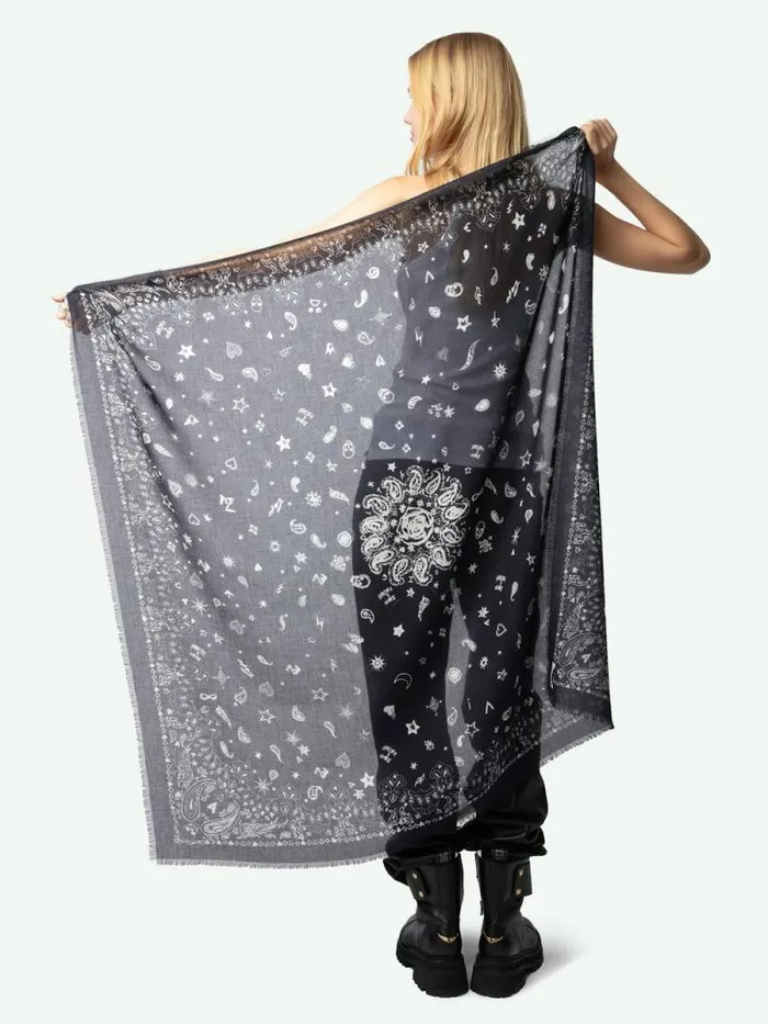 WomenMen Zadig and Voltaire Scarves Maddie Scarf Black WomenMen Zadig and Voltaire Scarves Maddie Scarf Black