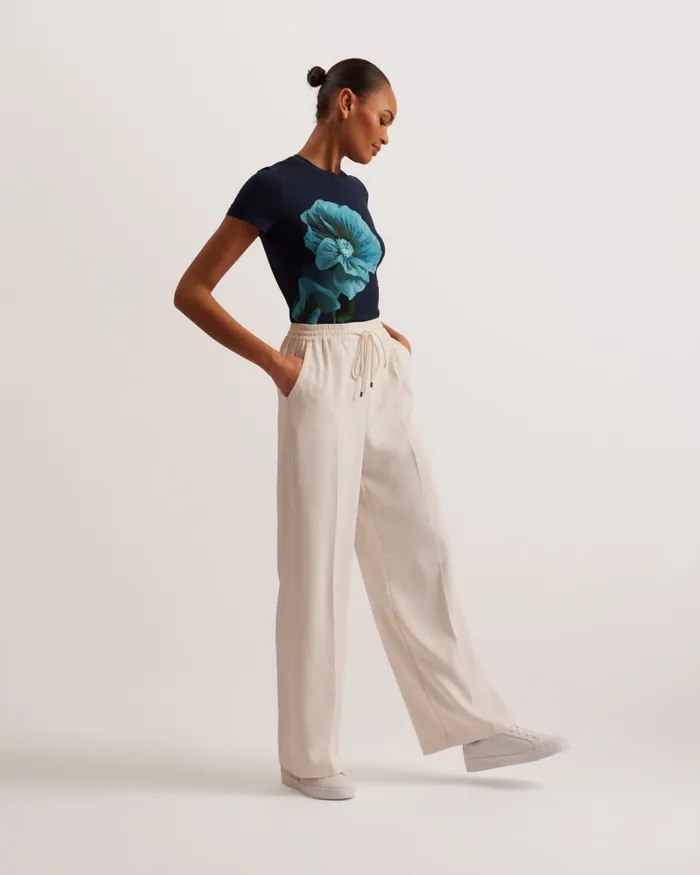 Women MERIDI 8211 Floral Print Detail Fitted TShirt Navy Ted Baker Tops and Blouses Women MERIDI 8211 Floral Print Detail Fitted TShirt Navy Ted Baker Tops and Blouses