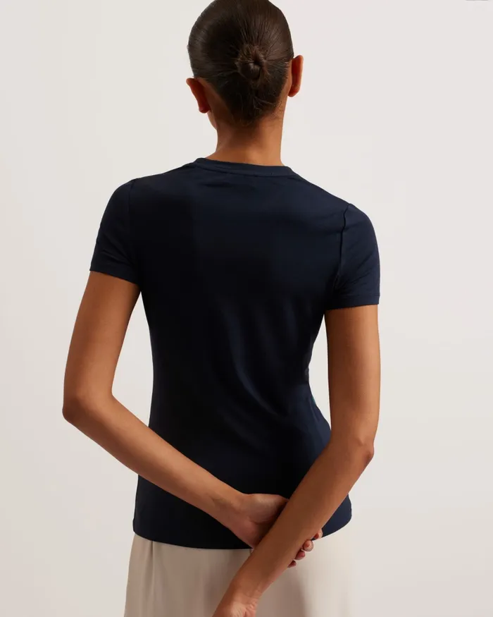 Women MERIDI 8211 Floral Print Detail Fitted TShirt Navy Ted Baker Tops and Blouses Women MERIDI 8211 Floral Print Detail Fitted TShirt Navy Ted Baker Tops and Blouses