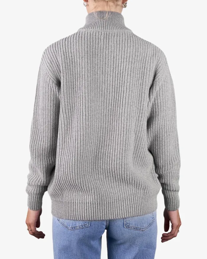 Women Merino Quarter Zip Dusty Olive Colorful Standard Knit Sweaters