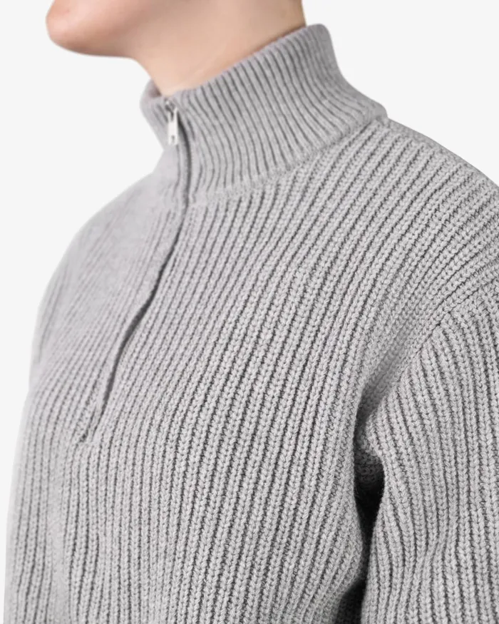 Women Merino Quarter Zip Dusty Olive Colorful Standard Knit Sweaters