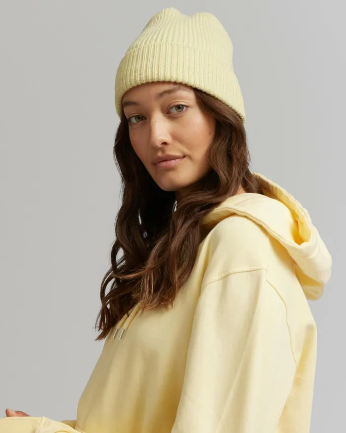 Women Merino Wool Beanie Heather Grey Colorful Standard Beanies