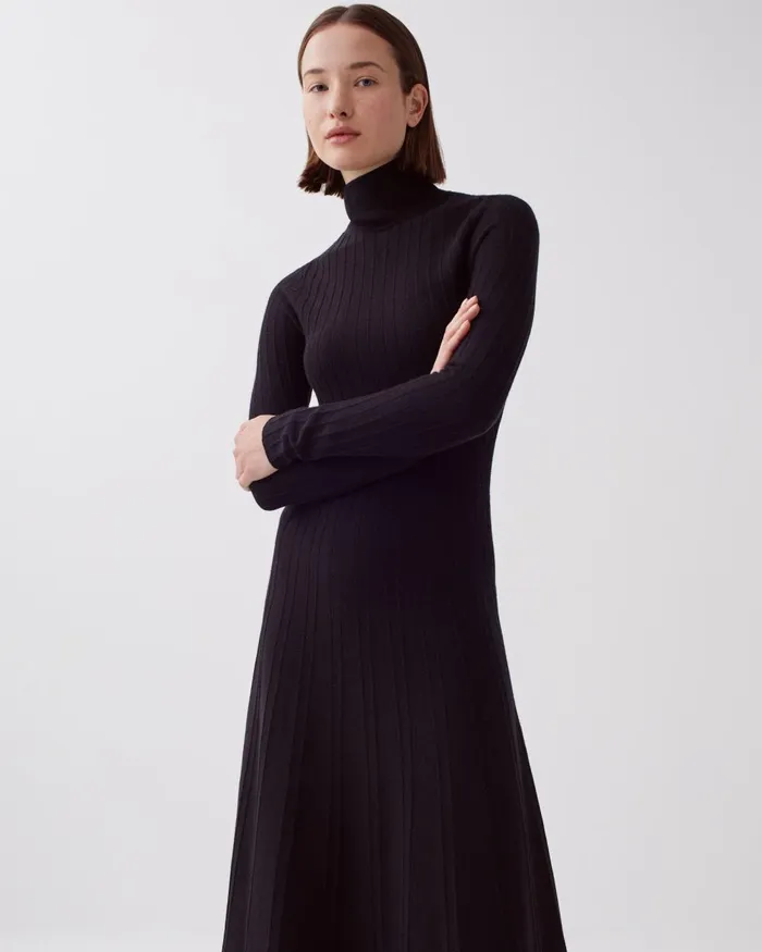 Women Merino Wool Maxi Dress Black Beauty Comptoir Des Cotonniers Dresses and Jumpsuits Women Merino Wool Maxi Dress Black Beauty Comptoir Des Cotonniers Dresses and Jumpsuits