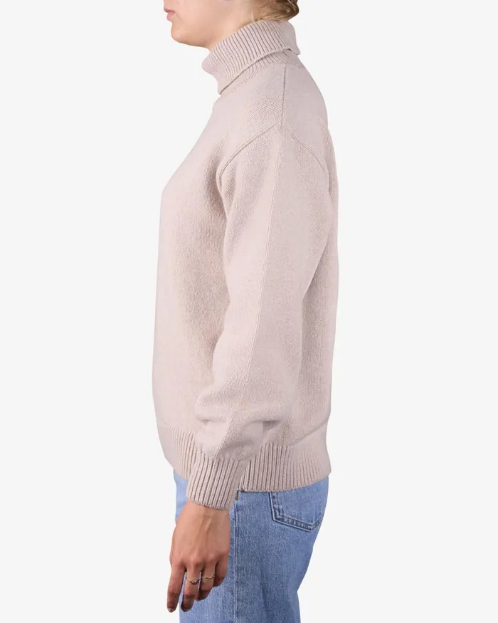 Women Merino Wool Turtleneck Warm Taupe Colorful Standard Knit Sweaters