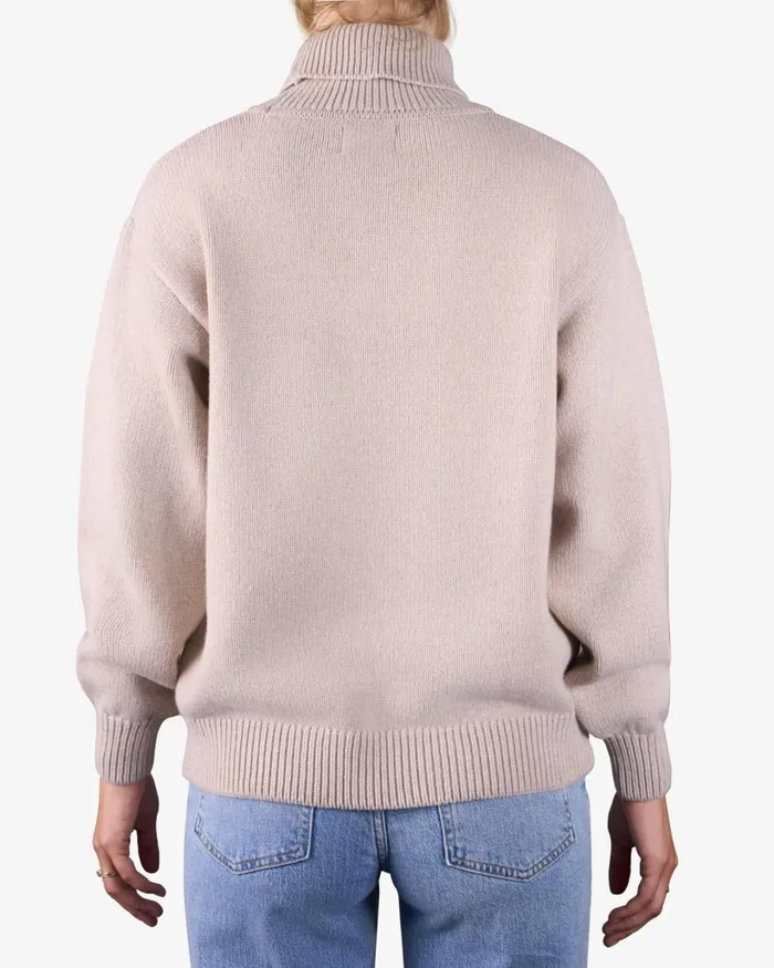 Women Merino Wool Turtleneck Warm Taupe Colorful Standard Knit Sweaters