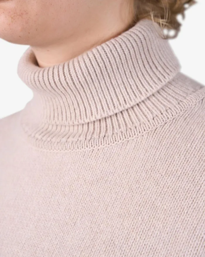 Women Merino Wool Turtleneck Warm Taupe Colorful Standard Knit Sweaters