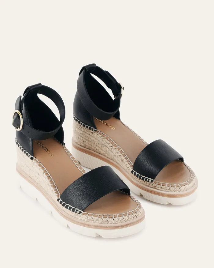 Women MID SANDALS jomercer Kelly mid heel wedges black white