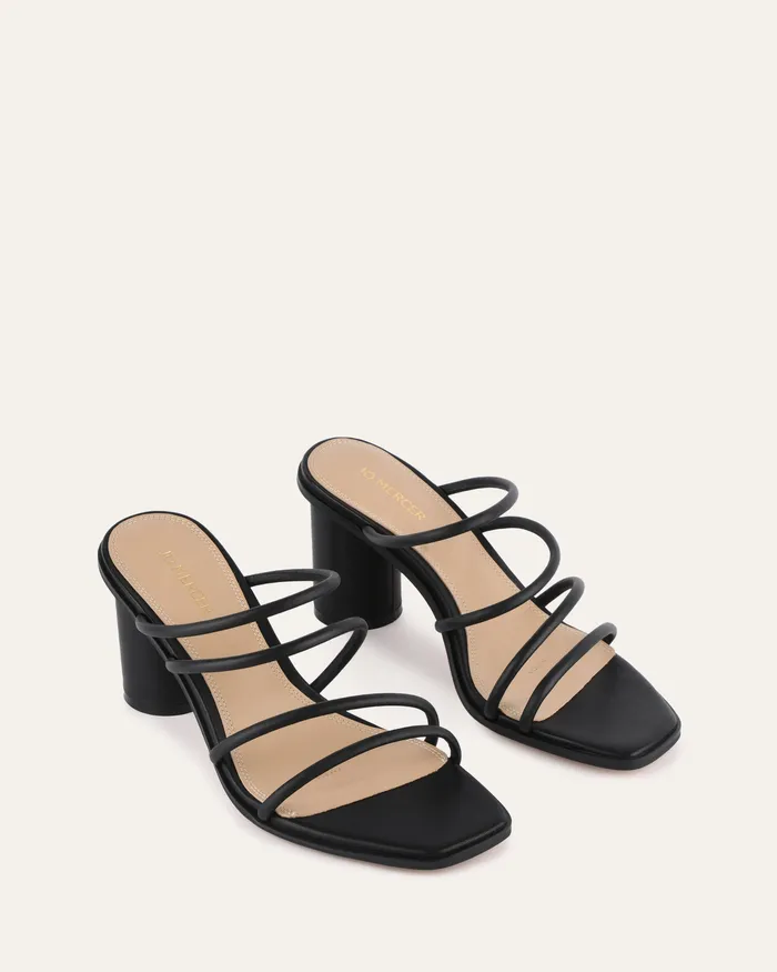 Women MID SANDALS jomercer Naomi mid heel sandals black leather Women MID SANDALS jomercer Naomi mid heel sandals black leather