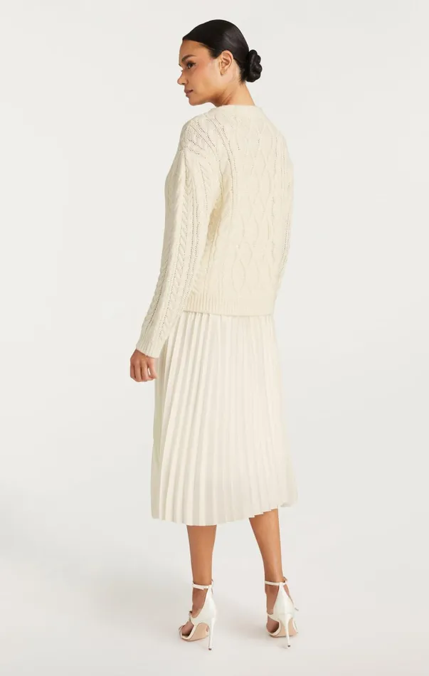 Women Midi Cinq Sept Amandine Cardigan Dress Ivory