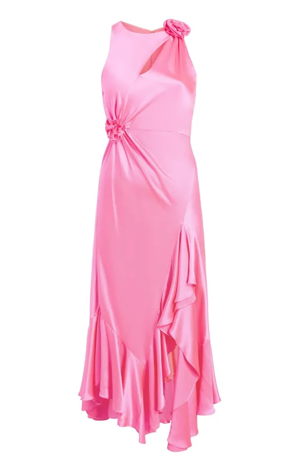 Women Midi Cinq Sept Cates Dress Electric Pink