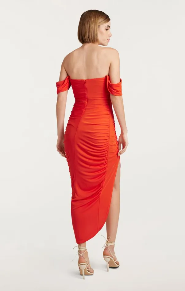 Women Midi Cinq Sept Delaney Dress Deep Tangelo