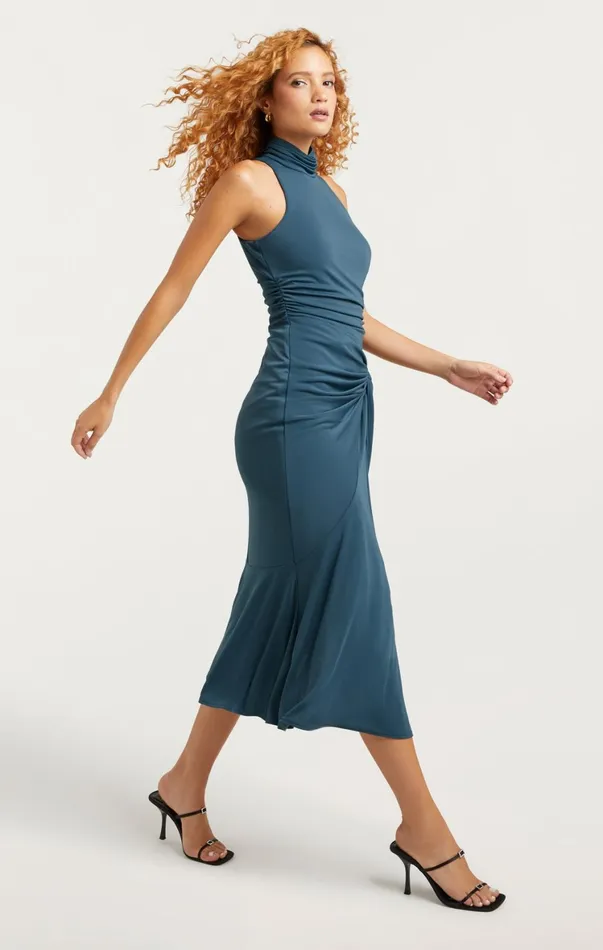Women Midi Cinq Sept Rori Dress Onyx