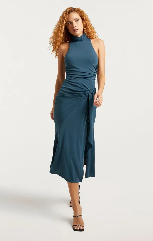 Women Midi Cinq Sept Rori Dress Onyx
