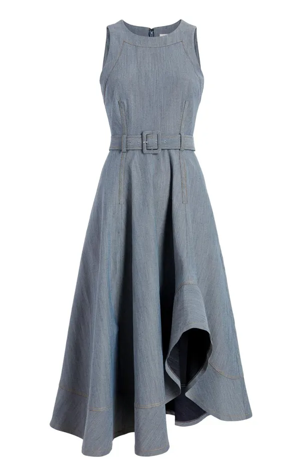 Women Midi Cinq Sept Zelda Dress Light Indigo