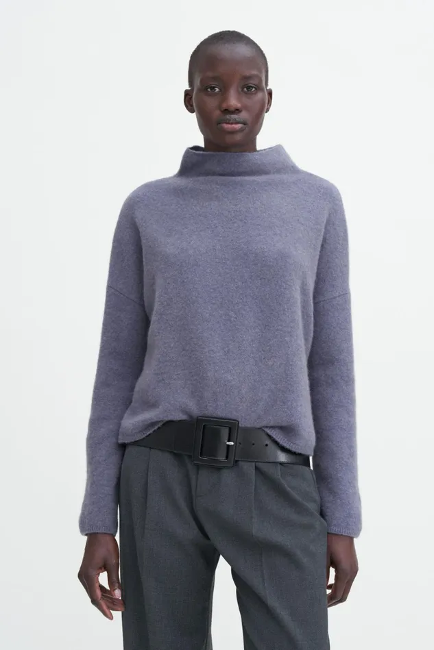 Women Mika Yak Funnelneck Sweater Dusty Blue Filippa K Knitwear