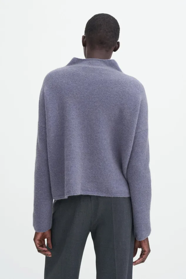 Women Mika Yak Funnelneck Sweater Dusty Blue Filippa K Knitwear