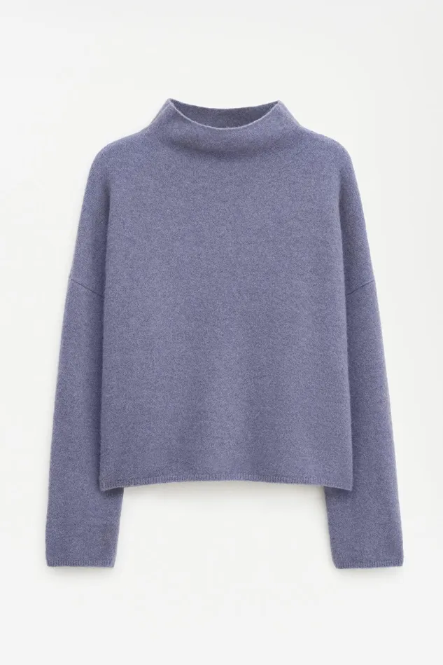 Women Mika Yak Funnelneck Sweater Dusty Blue Filippa K Knitwear