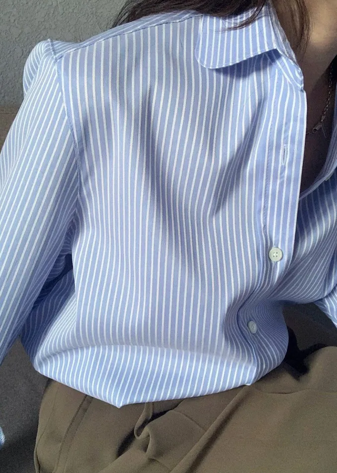 Women Mina Shirt 8211 Blue Stripe The Frankie Shop Tops