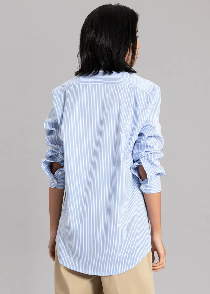 Women Mina Shirt 8211 Blue Stripe The Frankie Shop Tops
