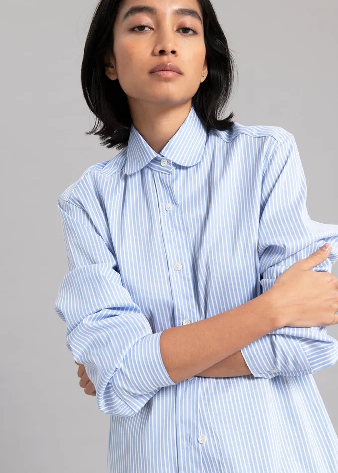 Women Mina Shirt 8211 Blue Stripe The Frankie Shop Tops
