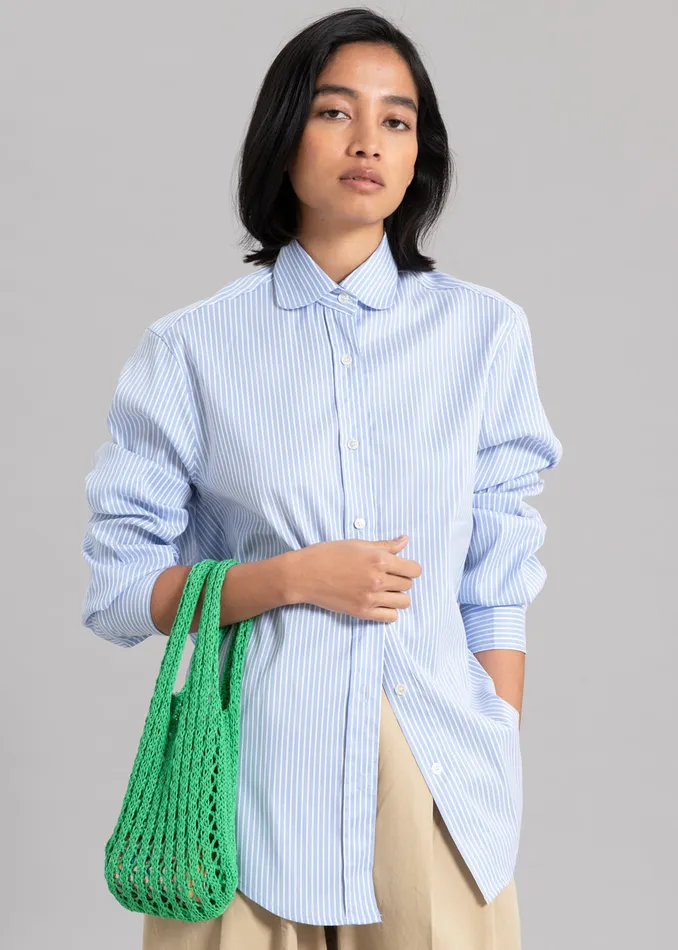 Women Mina Shirt 8211 Blue Stripe The Frankie Shop Tops