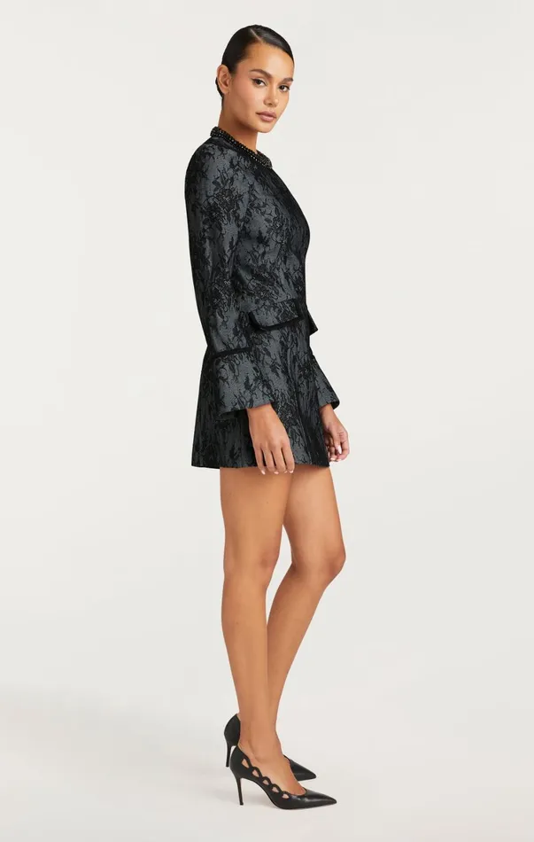Women Mini Cinq Sept Bonded Lace Reina Dress Light Indigoblack