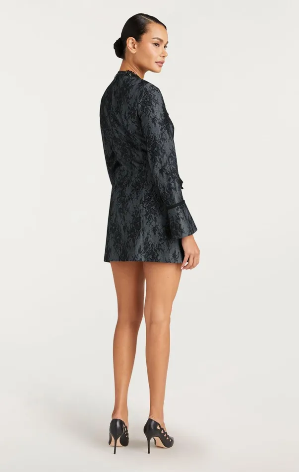 Women Mini Cinq Sept Bonded Lace Reina Dress Light Indigoblack