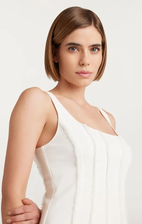Women Mini Cinq Sept Brantley Dress Ivory