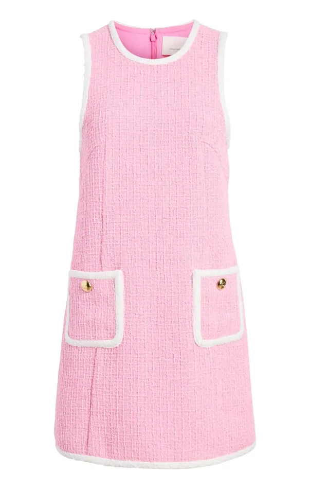 Women Mini Cinq Sept Contrast Auden Dress Flamingowhite